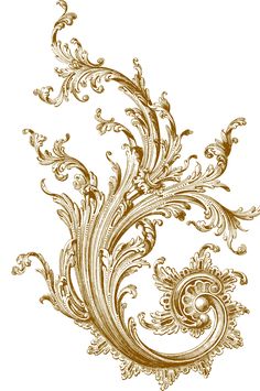 an ornate design in gold on white