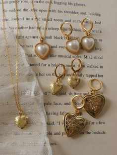 A romantic, fully functional heart locket necklace to be treasured; store little pictures of your loved ones and keep them close to your heart.  Gold base colour Gold chain: Gold plating over 925 Sterling Silver Heart locket charm: 18K Gold plating over copper   Measurements. Length 45cm. Heart locket 1cm by 1.1cm. How To Have Style, Instagram Baddie, Heart Locket Necklace, Dope Jewelry, Heart Locket, Dream Jewelry