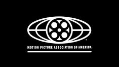 the motion picture association of america logo on a black background with white letters and circles