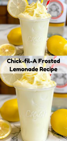 two cups filled with lemonade and topped with whipped cream