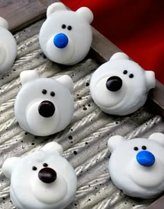 white frosted teddy bears in a wooden box