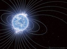 an artist's impression of the magnetic field in space, with blue and white swirls