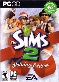 the coverart for the game the simss 2 holiday edition, featuring an image of people