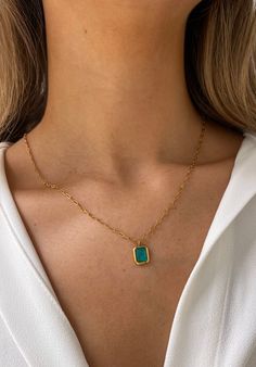 Natural stone jewelry that's as unique as you are. The gold paperclip chain necklace with a glacier ice blue stone has a touch of sparkle and style, great for daily wear. Details: Measurements: 40+5cm (extendable) - gold filled - stainless steel and 18k gold - will not turn colors/tarnish - hypoallergenic - minimalist - ships the next day 🦋  WHY VASI Jewelry? - Ethically sourced gems and stones - Made with recycled gold - Handmade or designed/sourced - Shop local (based in Columbus, OH) - Beats Elegant Turquoise Chain Necklace Gift, Gemstone Jewelry With Rectangular Links For Gifts, Blue Jewelry With Paperclip Chain As Gift, Blue Jewelry With Paperclip Chain For Gift, Blue Link Necklace For Gift, Paperclip Chain Jewelry With Rectangular Pendant For Gifts, Gold Paperclip Necklace, Blue Stone Pendant, Paperclip Chain Necklace