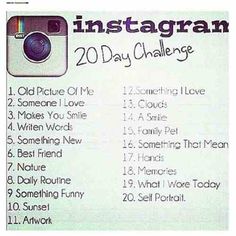 an instagram poster with the words 20 day challenge