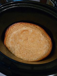 a piece of bread is in the crock pot