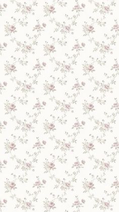 a white wallpaper with pink flowers on it