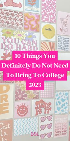 the words 10 things you definitely don't need to bring to college in 2013