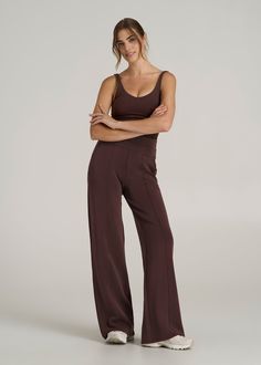 About Our Wide Leg Ultra High Rise Pant Comfort and style combine on these effortlessly chic pants for tall women. Designed with an ultra-high rise that's extra flattering, they have a modern wide leg with front seam details to highlight your long legs. We've made these tall women's pants specifically for your height, with a full length leg and inseam that's actually long enough. The tri-blend fabric is naturally wrinkle-resistant, and ready for a day of running errands or lounging at home. Two Pants For Tall Women, Scrubs Dress, Cozy Sleepwear, Chic Pants, Summer Lookbook, High Rise Pants, Sports Blazer, Long Sleeve Tee Shirts, Tall Women