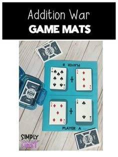 Use these mats to play Addition WAR with a deck of playing cards.