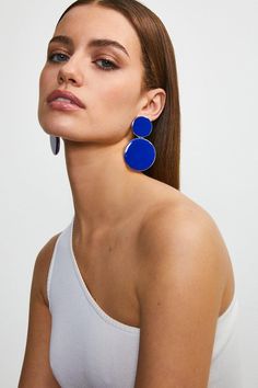 Gold Plated Statement Earrings Large Earrings Outfit, Earrings Summer 2023, Statement Earrings Outfit, Earrings Photography, Statement Gold Earrings, Jewellery Makeup, Blue Statement Earrings, Trending Earrings, Italy Fits