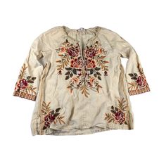 Johnny Was Women's Charlotte Peasant Blouse White Size Small Boho Embroidered Great Pre-Owned Condition. No Holes Or Stains. White Peasant Blouse, Small Boho, Blouse White, Peasant Blouse, Johnny Was, Top Blouse, Blouses, Womens Tops, Cream