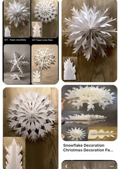 paper snowflakes are being made with different shapes and sizes to make them look like they're coming out of the woods