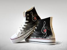 Custom Made Shoes, Shoes Photo, Treble Clef, I Love Music, Symbol Logo, Painted Shoes, High Top Shoes, Custom Shoes