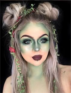 30+ Insane Yet Pretty Halloween Makeup Ideas | Easy Halloween Makeup Magical Costumes Women, Fantasy Fairy Makeup, Fairy Fantasy Makeup, Fairy Halloween Makeup, Elven Cosplay, Maquillage Halloween Simple, Halloween Make-up Looks, Alien Halloween