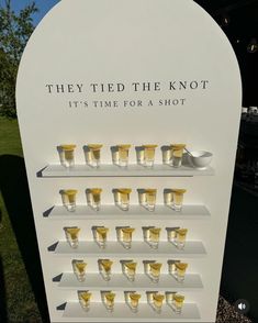 there are many shots on the sign for each shot to be filled up with them