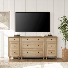 This is our brand new TV cabinet. The TV cabinet is made from P2 grade MDF, which is ultra-durable and has a long service life. It also provides ample storage and display space for your books and decorations. This chic TV cabinet combines multifunctional design and elegant appearance, and will be widely used in bedrooms, and living rooms, bringing a comfortable atmosphere to your home! | Alcott Hill® Modern TV Stand For 75 Inch TV, Dresser w / 5 Drawers & 2 Doors | 15.7" L x 66.9" W x 30.9" H | Wayfair Dressers As Tv Stands In Living Room, Tv For Bedroom, Tv Dresser, 80 Inch Tv, 75 Inch Tv, Wood Tv Console, Tv Console Table, Nightstand With Charging Station, Tv In Bedroom