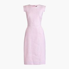 J.Crew: Résumé Dress In Stretch Linen Chic Linen Office Dresses, Linen Dresses For Spring Workwear, Fitted Linen Dress For Work, Fitted Sleeveless Linen Dress For Work, Fitted Feminine Linen Dress For Spring, Tailored Dresses For Daywear, Chic Fitted Linen Dress For Work, Fitted Linen Office Dress, Classic Linen Dress For Daywear