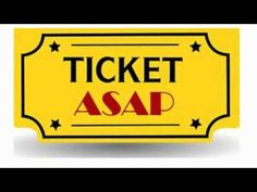 a yellow ticket with the word asap on it and stars around it in red