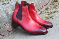 Red Genuine Leather Chelsea Dress Boot on Storenvy Pregnancy Shoes, Brand Collection, Gaming Clothes