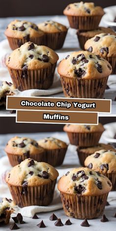 chocolate chip yogurt muffins on a plate