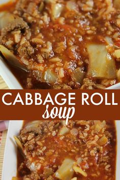 cabbage roll soup in a white bowl on a red and white checkered table cloth