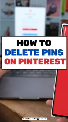 someone holding up a sign that says how to delete pins on pinterest