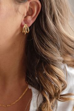 Classic + stylish -- our Triple Hoop Earrings are versatile for everyday wear. Whether they are dressed up or down, they make the perfect accessory. Available in both gold + silver. Includes two gold or silver plated triple hoop earrings Size Diameter: 20mm Width Diameter: 15mm All materials are lead & nickel free Silver Necklaces Layered, Gold Jewelry Aesthetic, Gold And Silver Earrings, Silver Gold Earrings, Southern Preppy, Delicate Gold Jewelry, Triple Hoop Earrings, Everyday Wear Jewelry, Preppy Southern