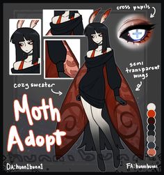 the character sheet for moth adopt