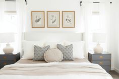 How to Arrange Throw Pillows on King Bed | All handmade home decor including throw pillow covers | The Global Stitch Pillows On King Bed, Pillow Layout, Bedroom Pillows Arrangement, Bed Pillow Arrangement, Euro Pillows, Pillow Sizes, Bedding Inspiration, Bedroom Pillow, Pillow Arrangement