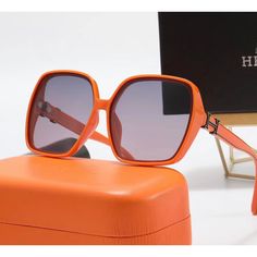 Fashion Retro Sunglasses Comes With Case Features . Frame Material Plastic Fit Oversized Uv Protection Have The Letter H On The Side Comes With Sunglasses Case / Dust Cloth Thank You For Shopping Our Closet Elegant Orange Sunglasses With Uv Protection, Illesteva Sunglasses, Funky Sunglasses, Oversized Glasses, Saint Laurent Sunglasses, Michael Kors Sunglasses, Fendi Sunglasses, Eye Spy, Sunglasses Logo