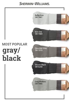 the most popular gray / black paint colors from sherylin - williams's