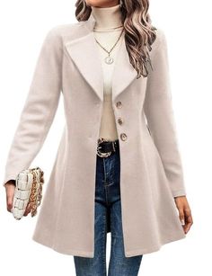 Wool Coats For Women, Dressy Fashion Outfits, Women's Winter Coat, Long Peacoat, Fall Winter Coat, Normal Body, Longline Coat, Trendy Jackets, Wool Coat Women