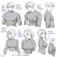 an anime character's head and shoulders with different expressions