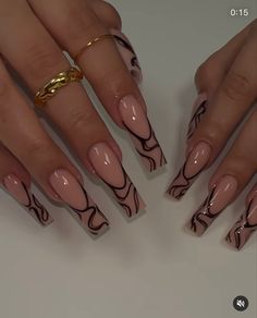 21 Nails, Brown Acrylic Nails, Long Acrylic Nail Designs, Beige Nails, French Tip Acrylic Nails, Classy Acrylic Nails, Long Acrylic Nails Coffin, Acrylic Nails Coffin Pink, Long Square Acrylic Nails