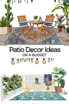 patio decor ideas on a budget with plants and potted cacti in the background