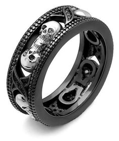 This wheel of life ring is for you. you like rhinestone and glitter, so fall for this skull ring. it's the perfect jewel to match any style and any situation. Stainless Steel 316L : does not blacken, resistant to chlorine Zirconium Crystals: Shine as bright as real diamonds No form of discomfort on your skin Neat details STANDARD SHIPPING OFFERED ☠️ Refer to our MEASURING GUIDE if you're not sure what size to order.. ☠️👉Discover our collection Skull Rings Black Skull Ring, Skull Wedding Ring, Estilo Swag, Best Boyfriend Gifts, Skull Wedding, Gothic Rings, Copper Style, Black Skulls, Lady Biker