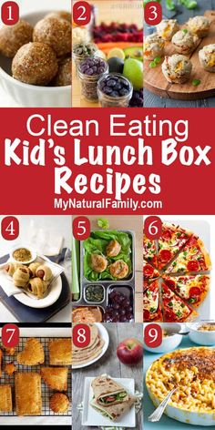 a collage of kids'lunch box recipes