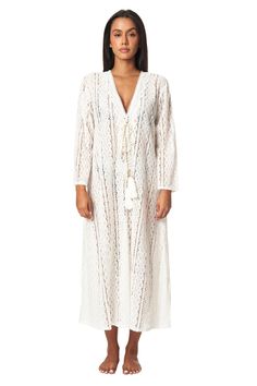 Women's Lace Kaftan Long Maxi Dress - La Moda Clothing White Boho Maxi Dress, Lace Kaftan, White Maxi Dress Boho, Womens Boho Dresses, Maxi Kaftan, Dress Kaftan, Boho Inspiration, Boho Dresses, Romantic Moments