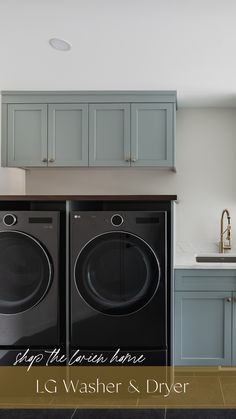 a washer and dryer sitting in a kitchen