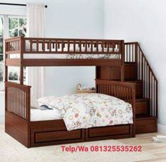 desain 1 tempat tidur tingkat jati, model set tempat tidur tingkat jati, 1 set tempat tidur tingkat Beds With Drawers, Staircase Bunk Bed, Storage Staircase, Loft Bed Frame, Bunk Beds With Drawers, Under Bed Drawers, Low Loft Beds, Bunk Beds With Stairs, Bunk Beds With Storage