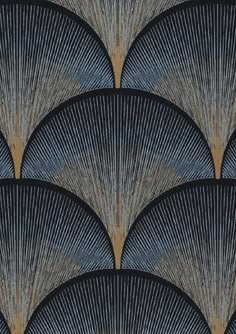 an art deco wallpaper pattern with fan like shapes