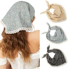 PRICES MAY VARY. 【No Size Limit】- This is an upgrade bandana headband that solves the size problem you are worried about, fits most head circumferences,it can fit your head better and will not slip off easily 【Lace Edging】- There are some lace embellishments around these scarf headbands to make you look more elegant, and the jumping color matching can better highlight your temperament 【Multiple Uses】- This headband bandanas has a wide range of uses for women. It can be used not only as a headsca Kerchief Headband, Hair Bandanas, Scarf Headbands, Head Kerchief, Kerchief Hair, Head Bandana, Triangle Hair, Ladies Head Scarf, Bandana Headband