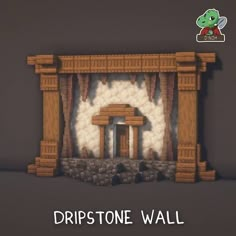 an image of a stone wall with clouds in the background and text that reads dripstones wall