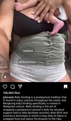 a woman holding a baby in her belly with the caption's description below