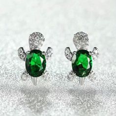 Lovely Turtle Stud Earrings Cute Zircon In Green And Silvertone. Offers Welcome. Questions? Comment Below. Beautiful Stud Earrings, Green Turtle, Cute Turtles, Turtle Earrings, Cubic Zirconia Earrings, Christmas Gift Jewelry, Earring Sale, Christmas Jewelry, Ear Studs