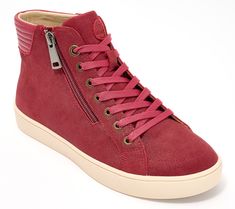 Lace-up or zip-up for the perfect fit with the  Wrigley orthotic high-top sneaker. Enjoy the comfort of a padded heel pillow and orthotic-grade arch support, all wrapped in soft brushed suede. From RevitalignTM. High Top Sneaker, Mary Jane Pumps, Duffel Bag Travel, Fall Shopping, Ankle Bracelets, Weekender Bag, Arch Support, Zip Up, Slip On Shoes