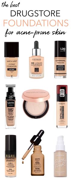 Acne Safe Foundation Drugstore, Acne Safe Makeup Products Drugstore, Best Drugstore Foundation, Acne Prone Skin Care