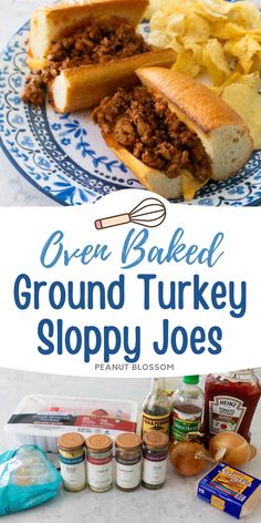 Bake these ground turkey sloppy joes in the oven on crusty bread for the best sloppy joe sandwiches you've EVER had. The simple skillet recipe can be cooled and frozen for an easy weeknight dinner you can make ahead and reheat on a busy night. Crispy Sandwiches, Ground Turkey Sloppy Joes, Busy Night Dinner, Turkey Sloppy Joes, Turkey Spices, Easy Sandwich Recipes, Family Tips