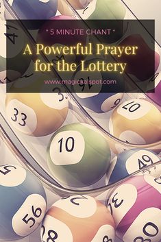 several pool balls with the text 5 minute chart a powerful prayer for the lotter